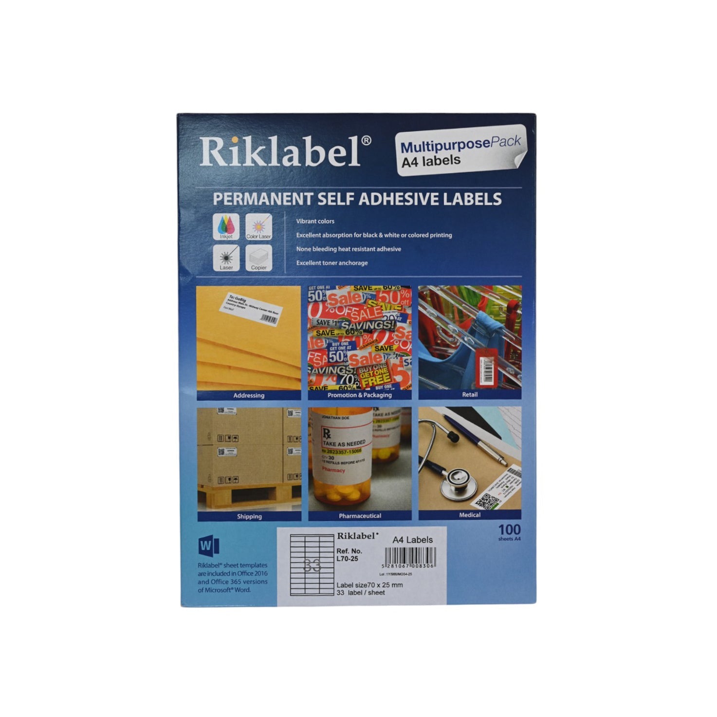 Riklabel A4 Self-Adhesive Labels