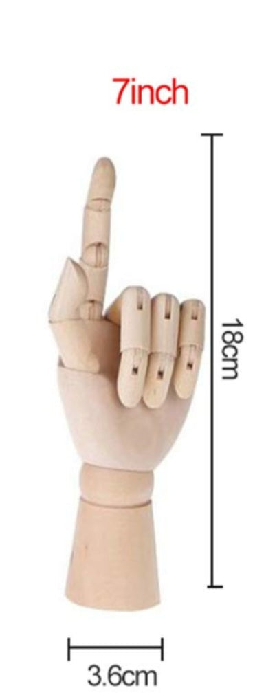 Wooden Mannequin Hand 7 Inch