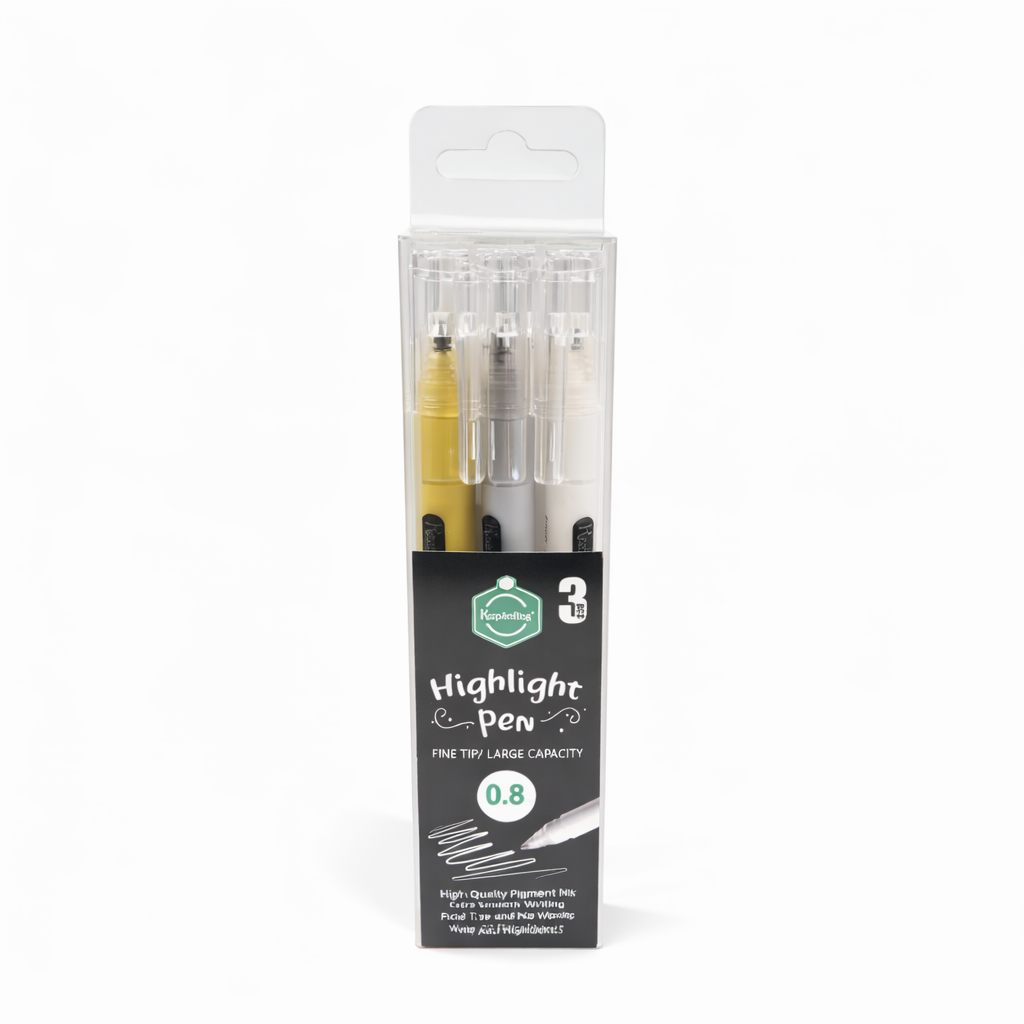 Highlight Pen Set – 3 Pieces (0.8mm Fine Tip)