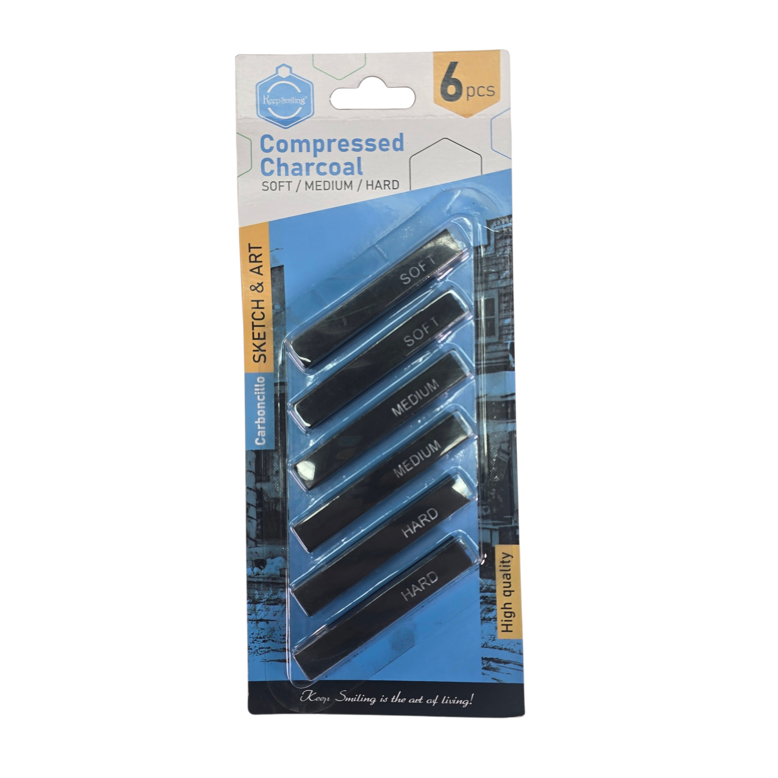 Compressed Charcoal Sticks Set 6 Pieces