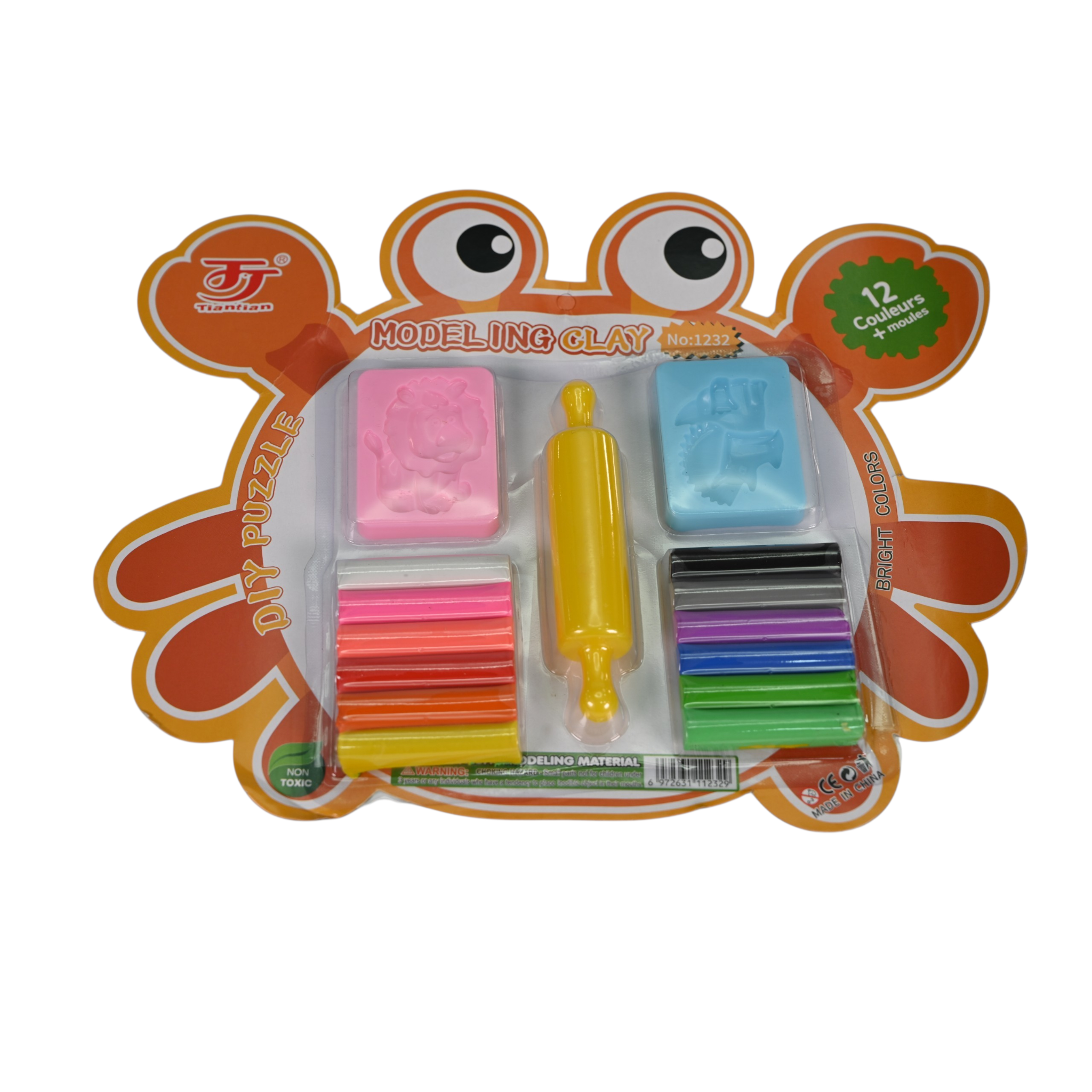 12 Colors Modeling Clay Set with Molds