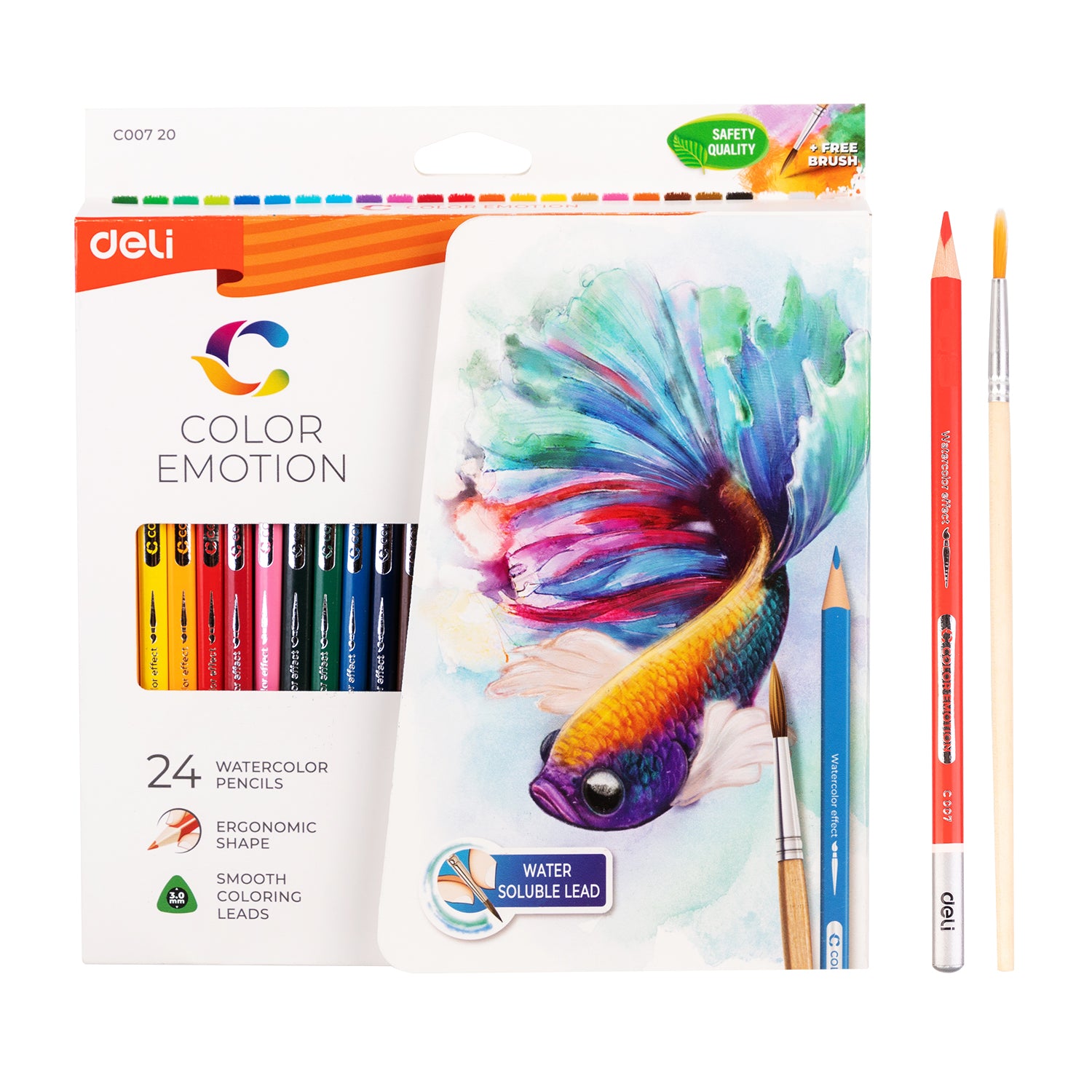 Deli Watercolour Pencils–24 Colors
