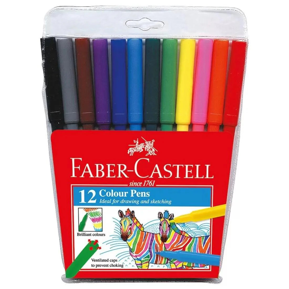 Faber Castell Fiber Pen Washable 12 Color