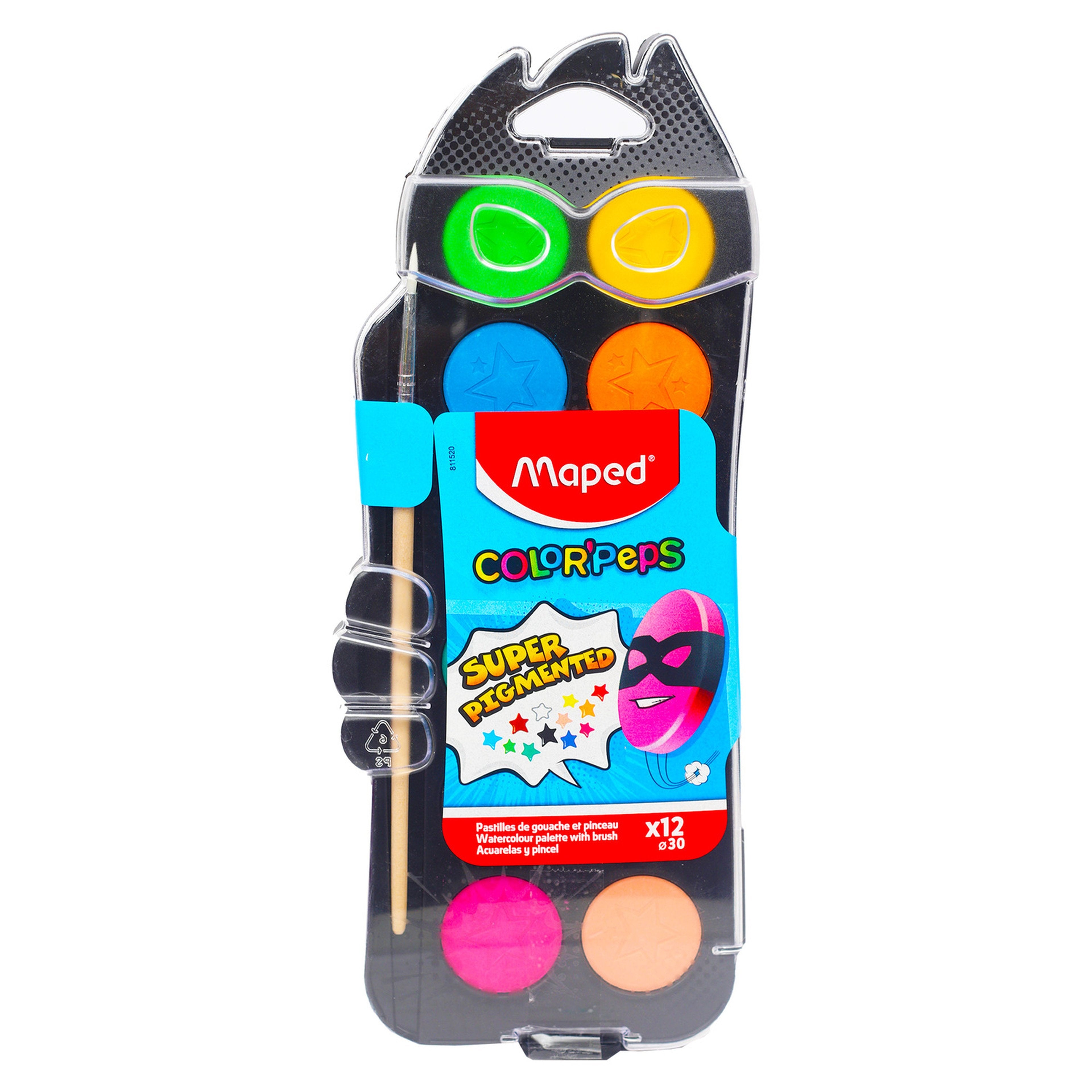 Maped Watercolor Palette With Brush