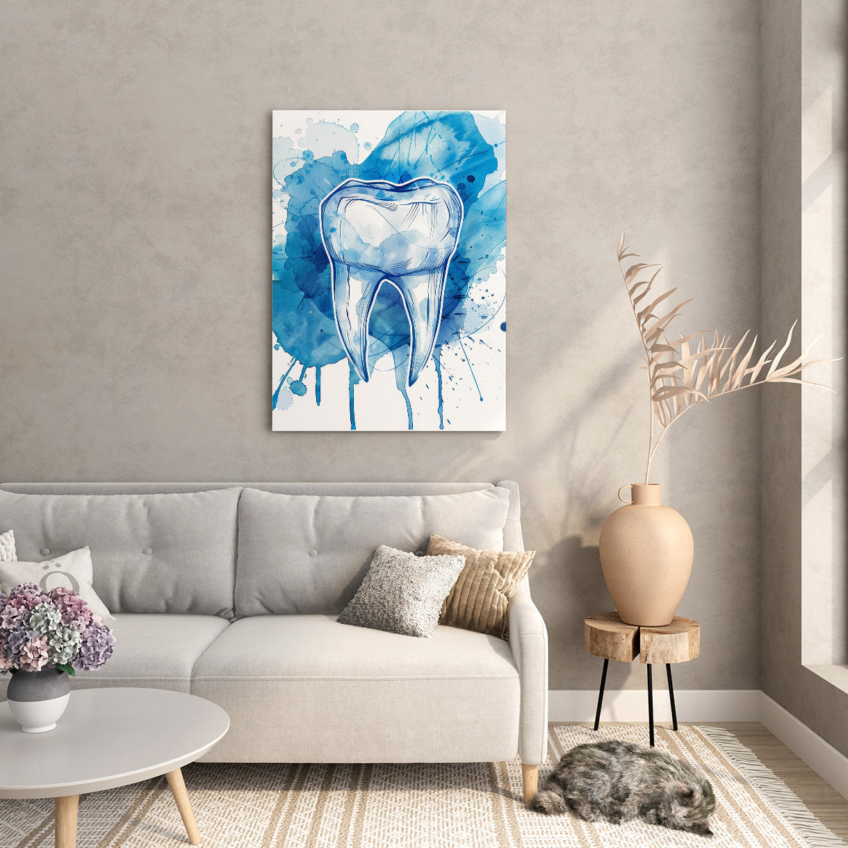 Watercolor Tooth Canvas