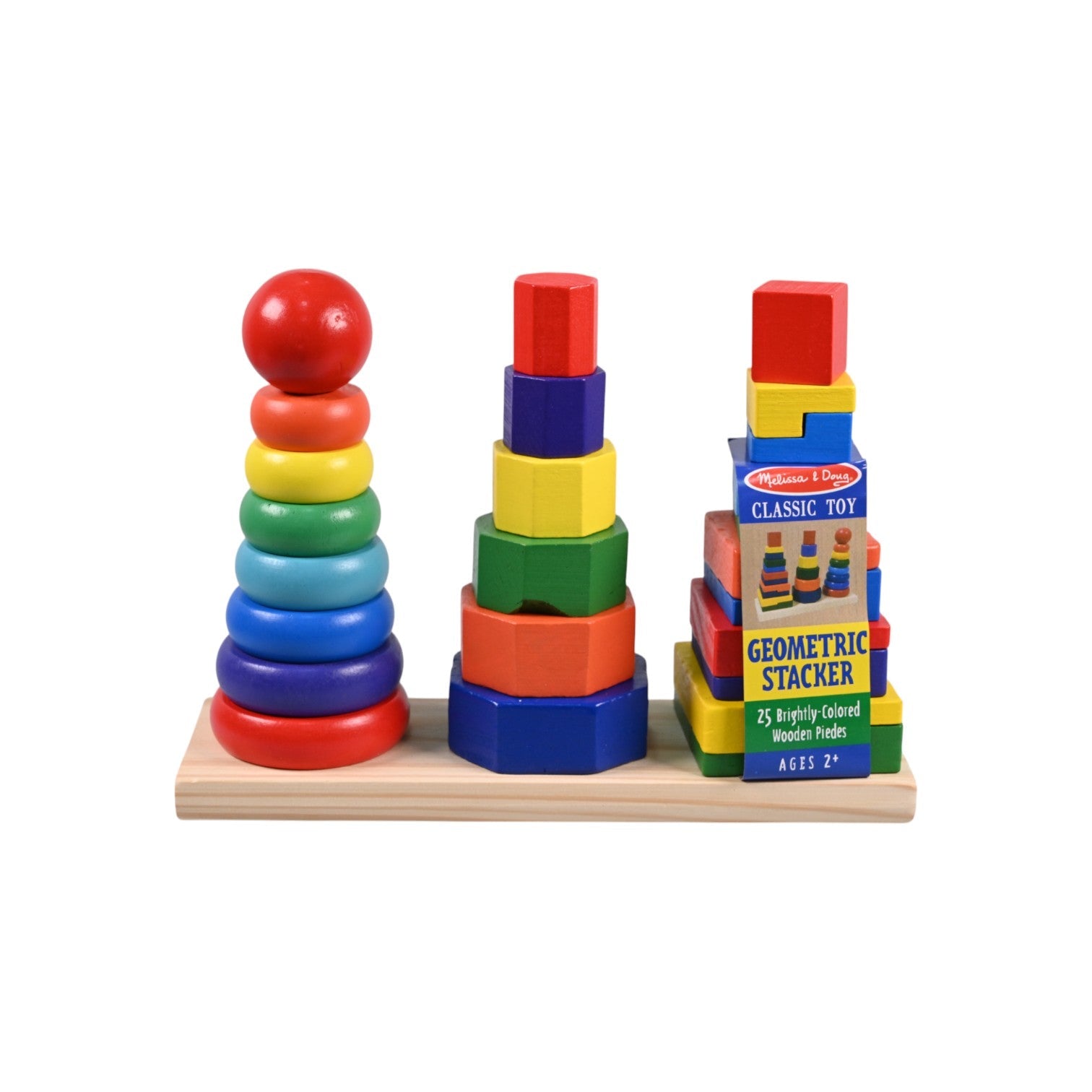 Wooden Geometric Stacking Trio